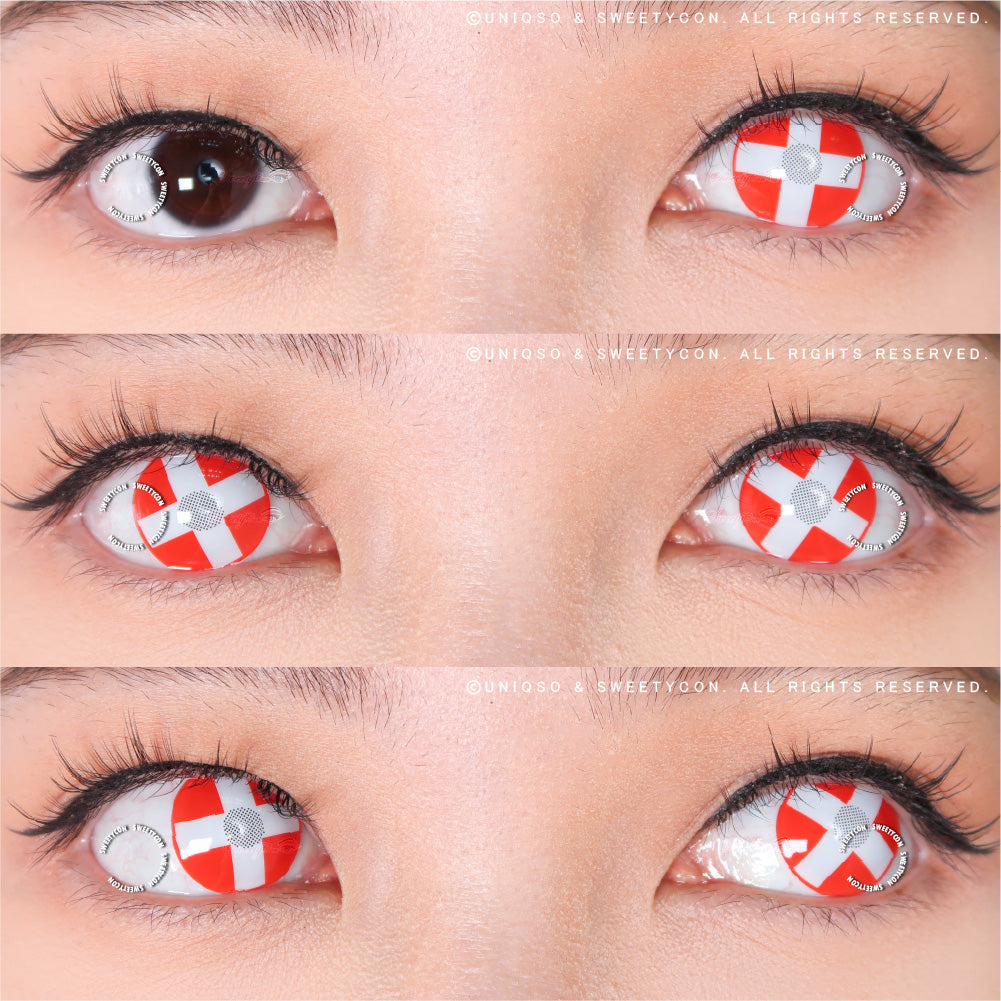 Sweety Crazy White Cross Red Eye (1 lens/pack)