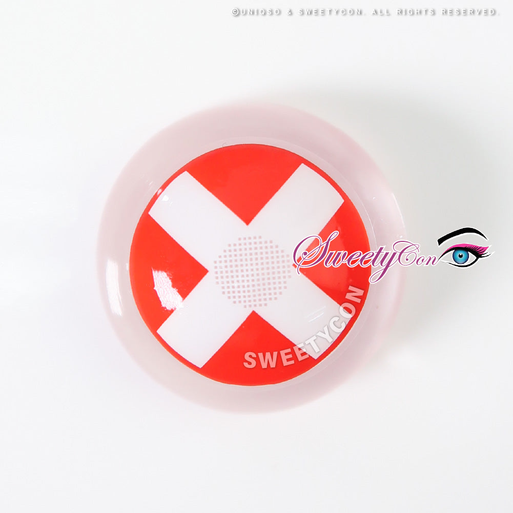 Sweety Crazy White Cross Red Eye (1 lens/pack)