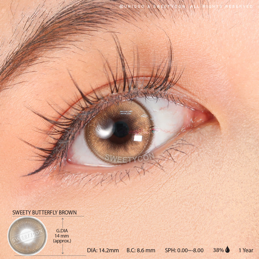 Sweety Butterfly Brown (1 lens/pack)-Colored Contacts-UNIQSO