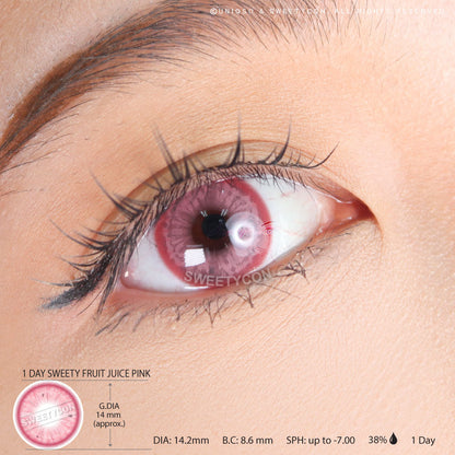 1 Day Sweety Fruit Juice Pink (2 or 10 lenses/pack)-Colored Contacts-UNIQSO
