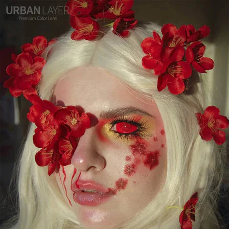 Sweety Mini Sclera Red Mesh Rim (1 lens/pack)-Mini Sclera Contacts-UNIQSO