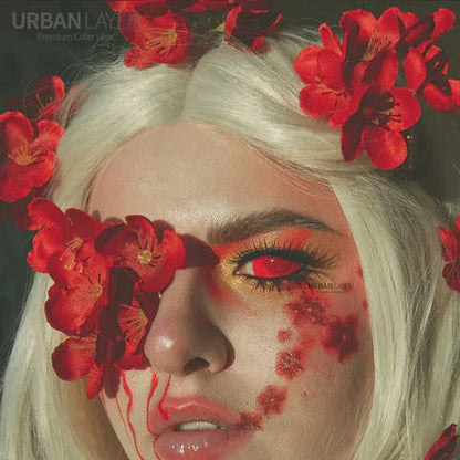 Sweety Mini Sclera Red Mesh Rim (1 lens/pack)-Mini Sclera Contacts-UNIQSO