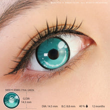 Load image into Gallery viewer, Sweety Anime 2 Teal Green (1 lens/pack)-Colored Contacts-UNIQSO
