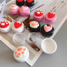 Load image into Gallery viewer, Cute Paw &amp; Love Lens Case Travel Kit (3 Pairs)-Lens Case-UNIQSO
