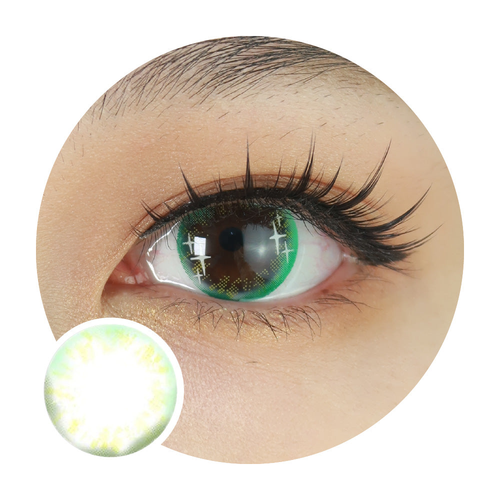 Sweety Shining Stars Green-Colored Contacts-UNIQSO