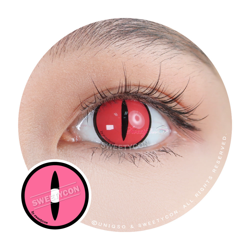 Sweety Crazy Pink Demon Eye / Cat Eye (1 lens/pack)-Crazy Contacts-UNIQSO