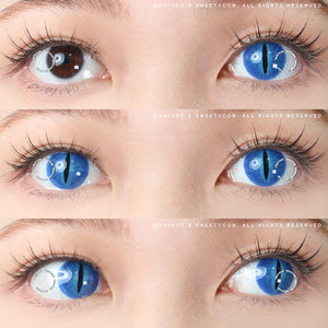Sweety Crazy Blue Demon Eye / Cat Eye (New) (1 lens/pack)-Crazy Contacts-UNIQSO