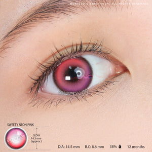 Sweety Neon Pink (1 lens/pack)-Colored Contacts-UNIQSO