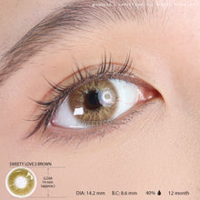 Load image into Gallery viewer, Sweety Love.S Brown (1 lens/pack)-Colored Contacts-UNIQSO
