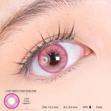 Load image into Gallery viewer, 1 Day Sweety Star Tears Pink (2 or 10 lenses/pack)-Colored Contacts-UNIQSO
