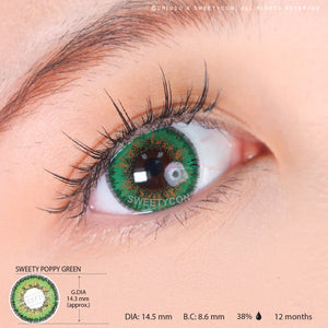 Sweety Poppy Green (1 lens/pack)-Colored Contacts-UNIQSO
