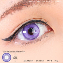 Load image into Gallery viewer, 1 Day Sweety Star Tears Blue Violet (10 lenses/pack)-Colored Contacts-UNIQSO
