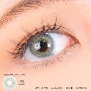 Sweety Ocean Sky Grey (1 lens/pack)-Colored Contacts-UNIQSO