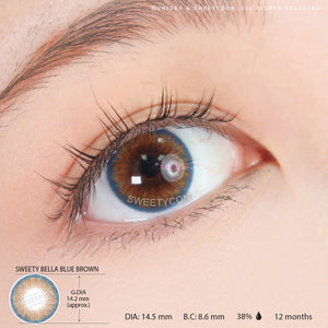 Sweety Bella Blue Brown (1 lens/pack)-Colored Contacts-UNIQSO