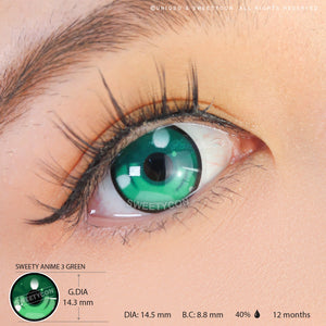 Sweety Anime 3 Green-Colored Contacts-UNIQSO