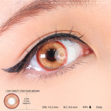 Load image into Gallery viewer, 1 Day Sweety Star Tears Brown (10 lenses/pack)-Colored Contacts-UNIQSO
