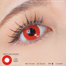 Load image into Gallery viewer, Sweety Crazy Solid Red (1 lens/pack)-Crazy Contacts-UNIQSO
