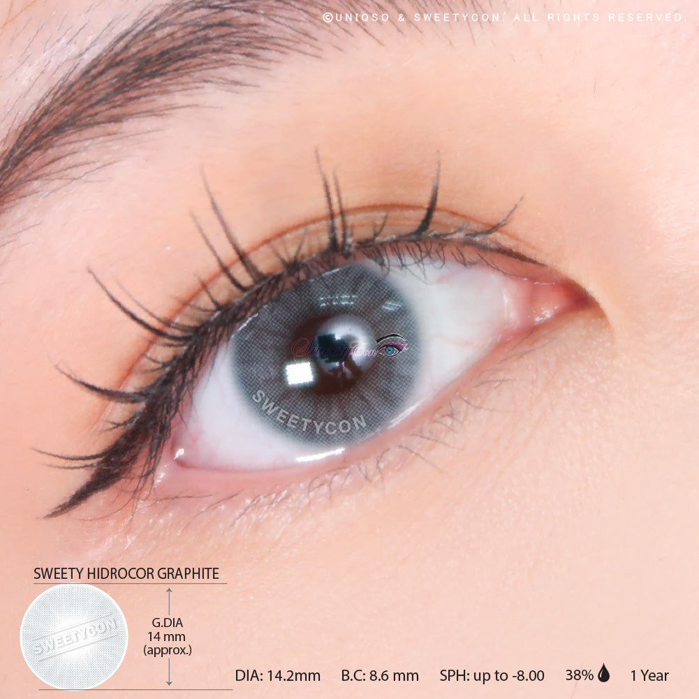 Sweety Hidrocor Graphite (1 lens/pack)-Colored Contacts-UNIQSO