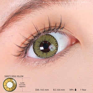 Sweety Devil Yellow (1 lens/pack)-Colored Contacts-UNIQSO