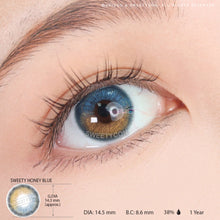 Load image into Gallery viewer, Sweety Honey Blue (1 lens/pack)-Colored Contacts-UNIQSO
