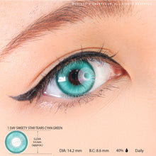 Load image into Gallery viewer, 1 Day Sweety Star Tears Cyan Green (10 lenses/pack)-Colored Contacts-UNIQSO
