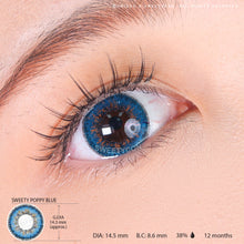 Load image into Gallery viewer, Sweety Poppy Blue (1 lens/pack)-Colored Contacts-UNIQSO
