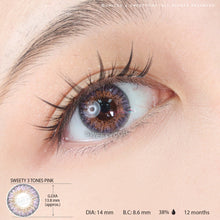 Load image into Gallery viewer, Sweety 3 Tones Pink (1 lens/pack)-Colored Contacts-UNIQSO
