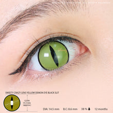 Load image into Gallery viewer, Sweety Crazy Lens Yellow Demon Eye Black Slit (1 lens/pack)-Colored Contacts-UNIQSO
