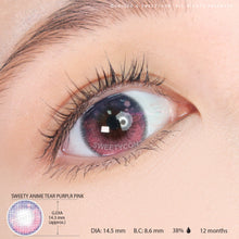 Load image into Gallery viewer, Sweety Anime Tear Purple Pink (1 lens/pack)-Colored Contacts-UNIQSO
