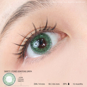 Sweety 3 Tones Gemstone Green (1 lens/pack)-Colored Contacts-UNIQSO