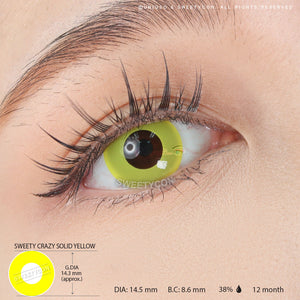 Sweety Crazy Solid Yellow (1 lens/pack)-Crazy Contacts-UNIQSO