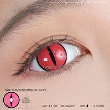 Load image into Gallery viewer, Sweety Crazy Pink Demon Eye / Cat Eye (1 lens/pack)-Crazy Contacts-UNIQSO
