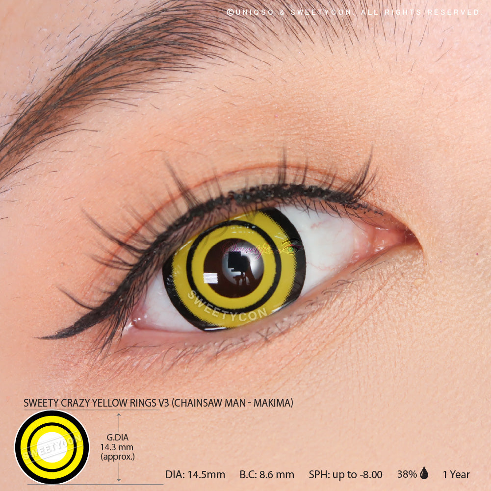 Sweety Crazy Yellow Rings V3 (Chainsaw Man - Makima) (1 lens/pack)