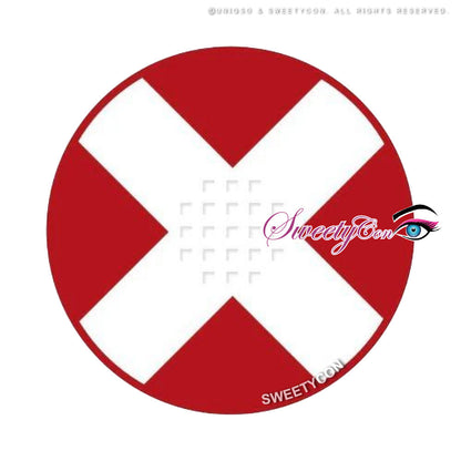 Sweety Crazy White Cross Red Eye (1 lens/pack)