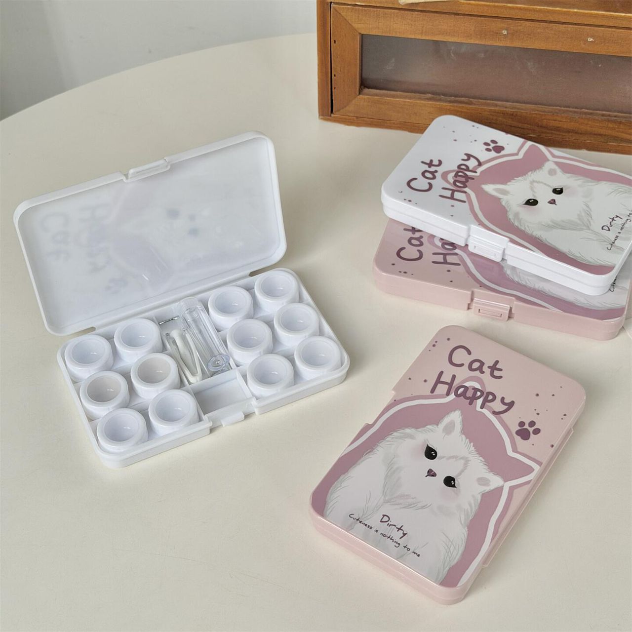 Lens Case Travel Kit - Happy Kitty-Lens Case-UNIQSO