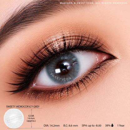 Sweety Hidrocor Icy Grey (1 lens/pack)-Colored Contacts-UNIQSO