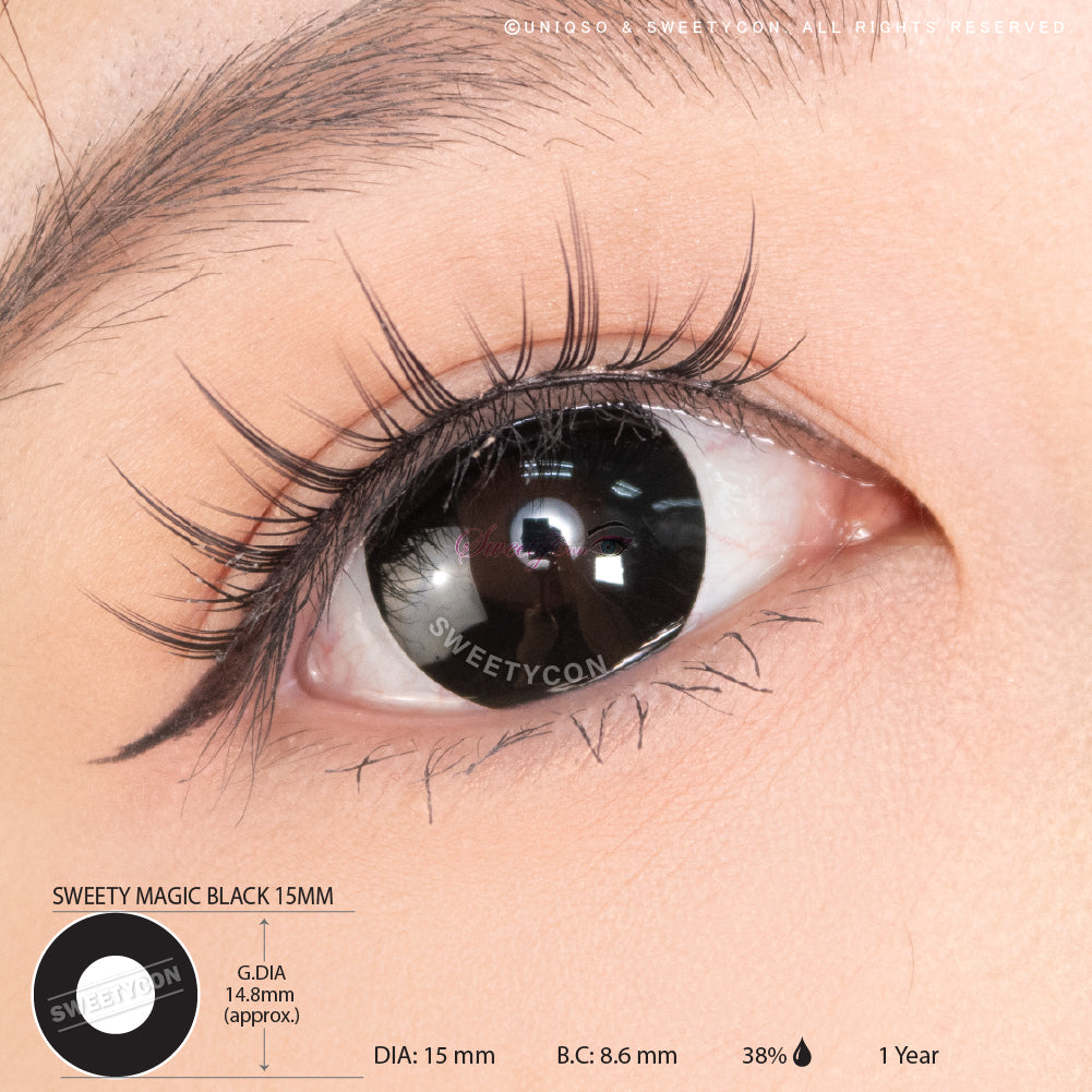Sweety Magic Black 15mm (1 lens/pack)-Colored Contacts-UNIQSO
