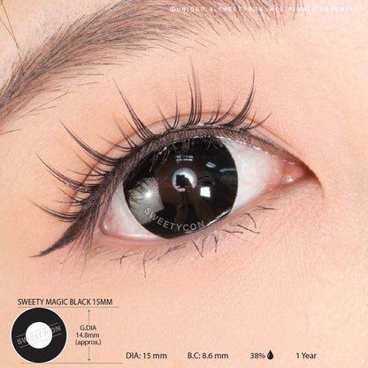 Sweety Magic Black 15mm (1 lens/pack)-Colored Contacts-UNIQSO