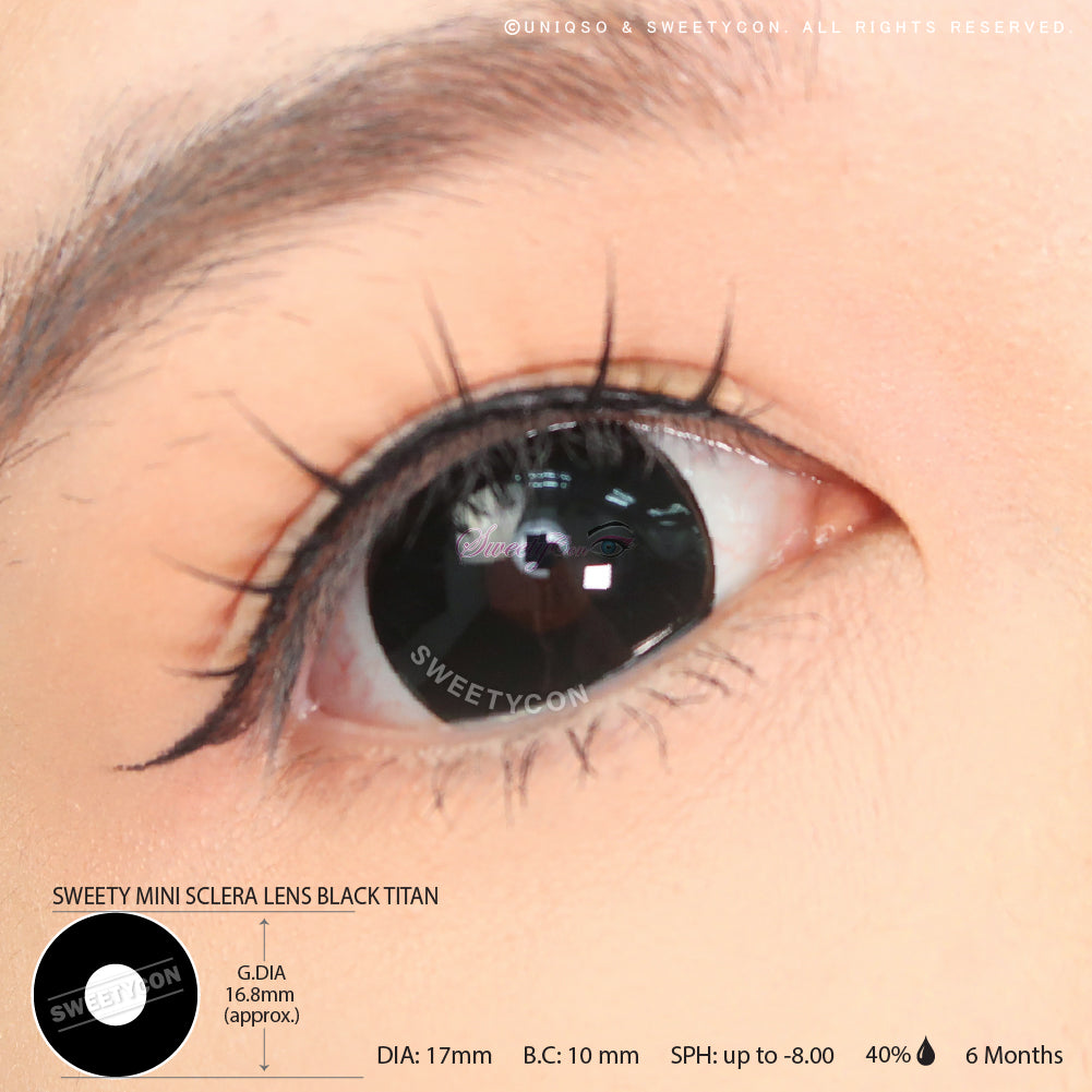 CrazyLab 17mm Black Sclera Black Titan (2 lenses/pack)