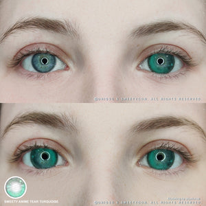 Sweety Anime Tear Turquoise (1 lens/pack)-Colored Contacts-UNIQSO