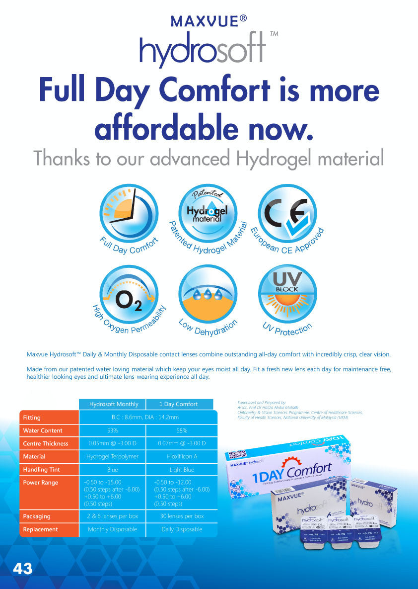 Max Hydrosoft 1 Day Comfort Clear Lens-Clear Contacts-UNIQSO