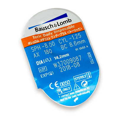 Bausch & Lomb Daily Disposable Toric (Astigmatism) - 30 Pcs-Clear Contacts-UNIQSO
